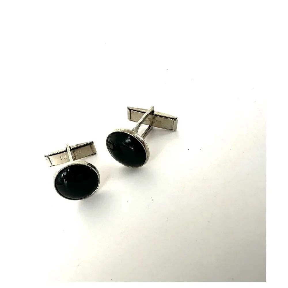 Pioneer vintage black  onyx cufflinks